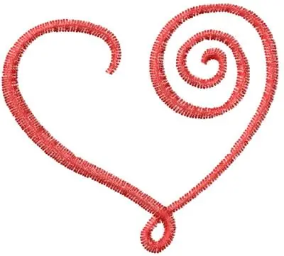Latest Curly Heart Embroidery Design