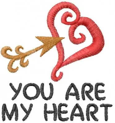You Are My Heart Embroidery Design Price Cut