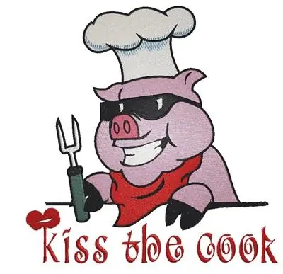 Kiss The Cook Embroidery Design New Arrival