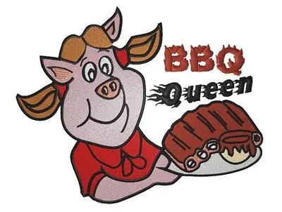 BBQ Queen Embroidery Design Clearance