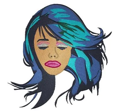 Blue Hair Diva Embroidery Design Deal