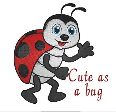 Cute As A Bug Embroidery Design Wholesale