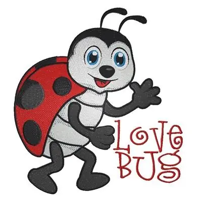 Top Pick Love Bug Embroidery Design