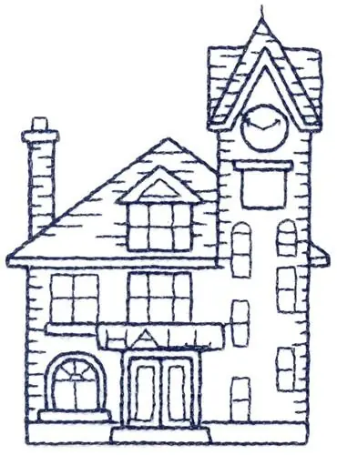 Premium Town Hall Embroidery Design
