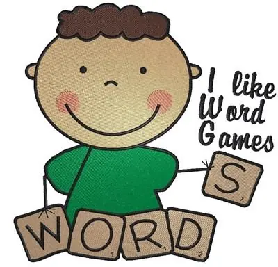 Big Sale Word Games Boy Embroidery Design
