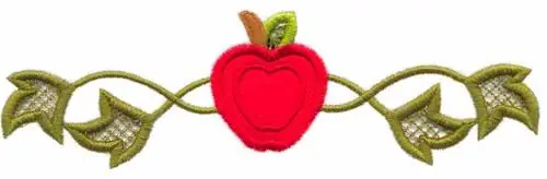 Top Rated Apple & Vine Applique Embroidery Design