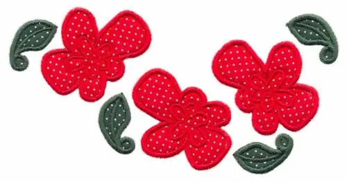 Affordable Three Flowers Applique Embroidery Design
