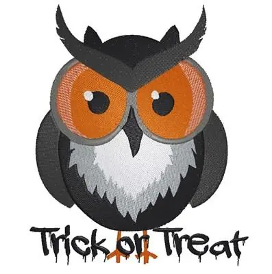 Trick Or Treat Owl Embroidery Design Price Drop