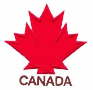 Authentic Canadian Leaf Applique Embroidery Design