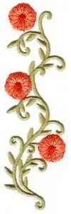 Petunia Border Embroidery Design Express Delivery