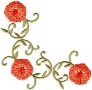 Petunia Corner Embroidery Design Modern