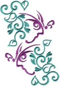 Trusted Brand Butterflies Vine Embroidery Design