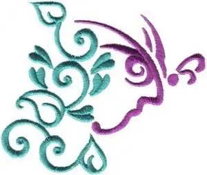 Budget Butterfly Vines Embroidery Design