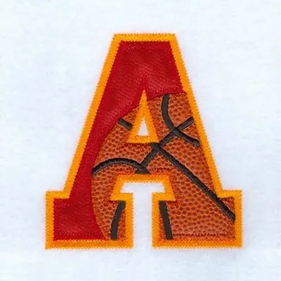 A Basketball Applique Embroidery Design Flash Sale