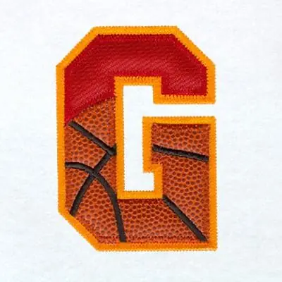 Exclusive G Basketball Applique Embroidery Design