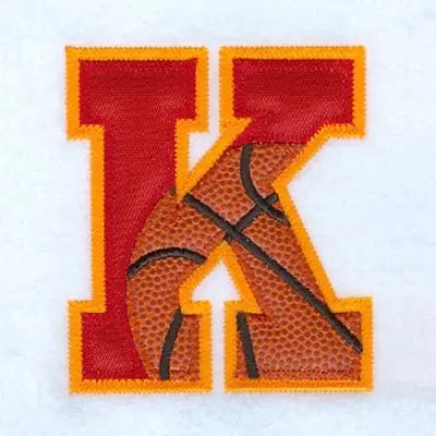 Exclusive K Basketball Applique Embroidery Design