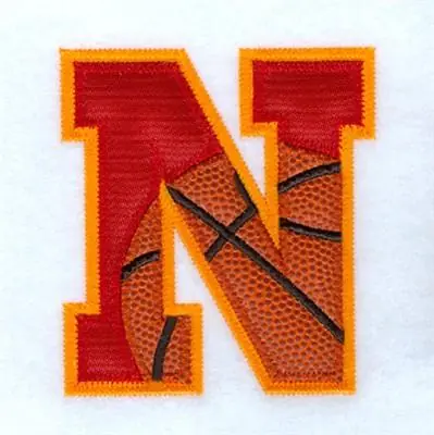 Crafted N Basketball Applique Embroidery Design