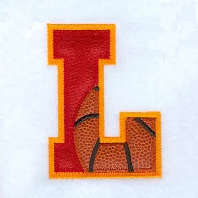 Markdown L Basketball Applique Embroidery Design