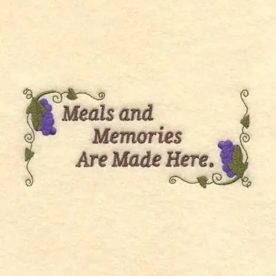 Secure Checkout Meals and Memories Embroidery Design