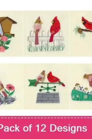 Seasonal Sale Summer Cardinals Embroidery design pack by Starbird Inc, Embroidery Packs on EmbroideryDesigns.com