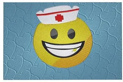 Fast Shipping Nurse Emoticon Embroidery Design