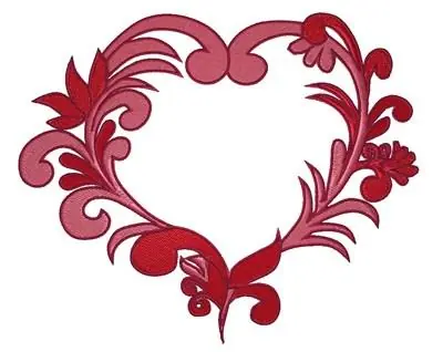 Fancy Heart Embroidery Design Discount