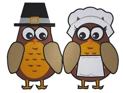 Thanksgiving Owls Embroidery Design Hot Deal