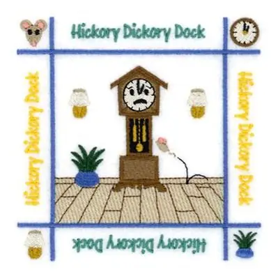 Genuine Hickory Dickory Dock Quilt Embroidery Design