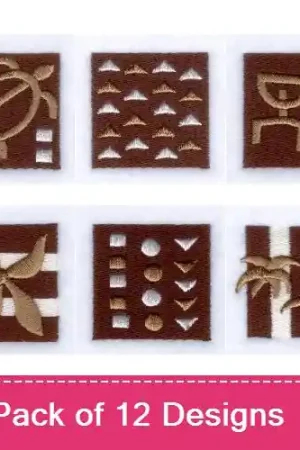 Tiki Squares Design Pack Embroidery design pack by Starbird Inc, Embroidery Packs on EmbroideryDesigns.com No Minimum Order
