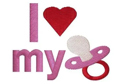 Love My Pacifier Embroidery Design Limited Time