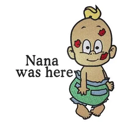 Nana Was Here Embroidery Design Premium