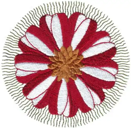 Trusted Brand Striped Flower Embroidery Design