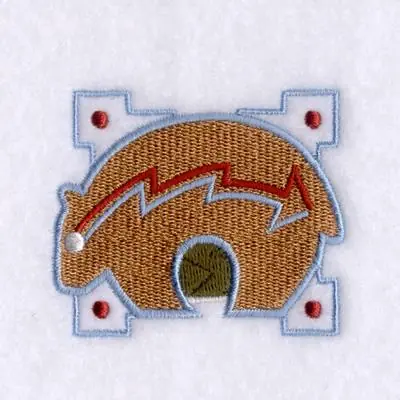 Pueblo Bear Square Embroidery Design Wholesale