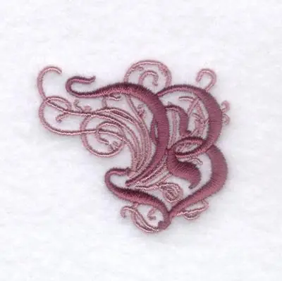 Elegant Font "B" Embroidery Design High Quality