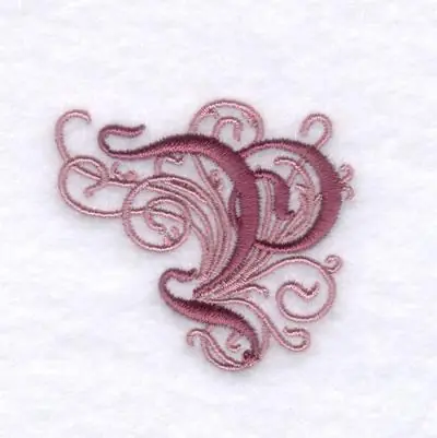 One Day Deal Elegant Font "P" Embroidery Design