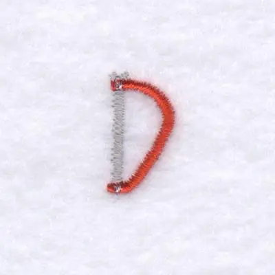 Tool Font "D" 1" High Embroidery Design Exclusive Offer