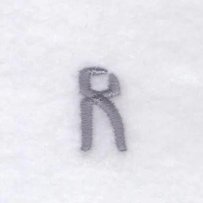 Tool Font "R" 1" High Embroidery Design Free Delivery