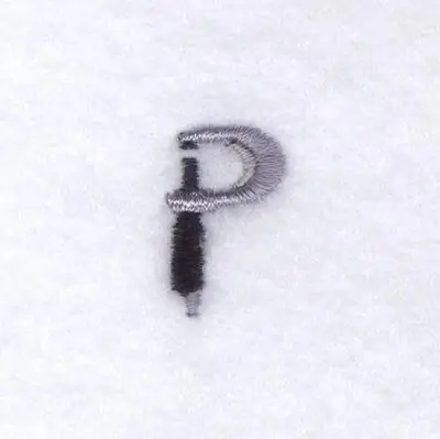 Tool Font "P" 1" High Embroidery Design Same Day Shipping