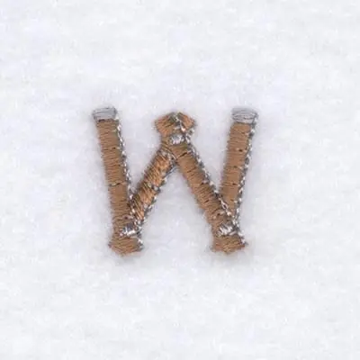 Last Chance Tool Font "W" 1" High Embroidery Design