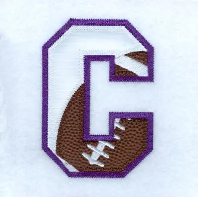 Time-Limited C Football Applique Embroidery Design