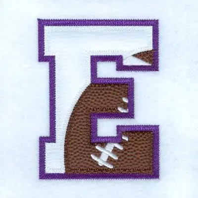 E Football Applique Embroidery Design Cheap
