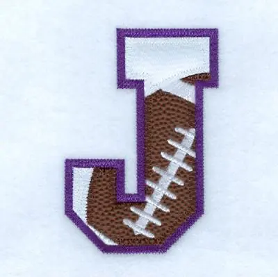 Same Day Shipping J Football Applique Embroidery Design