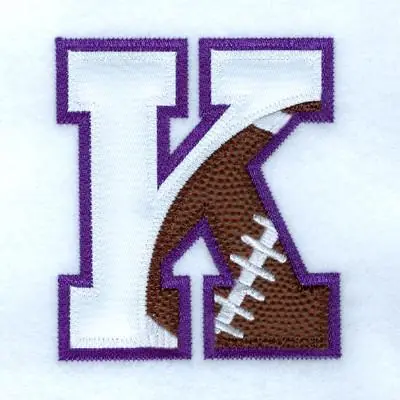 K Football Applique Embroidery Design Viral