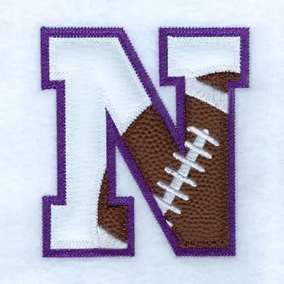 N Football Applique Embroidery Design While Supplies Last