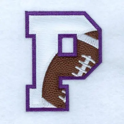 One Day Deal P Football Applique Embroidery Design