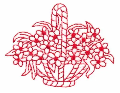 While Supplies Last Daisy Basket Embroidery Design
