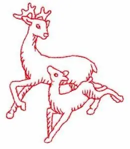 Best Price Redwork Deer Embroidery Design