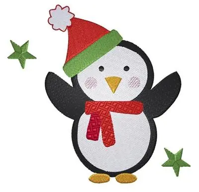 Cartoon Penguin Santa Embroidery Design Limited Time