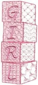 Factory Price Girl Blocks Embroidery Design