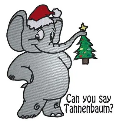 Cartoon Santa Elephant Embroidery Design Exclusive Offer